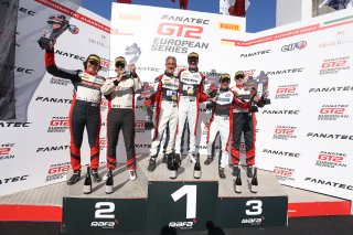 Podium, #88 LP Racing ITA Audi R8 LMS GT2 Stephane Ratel FRA Mattia di Giusto ITA Pro-Am, #67 - LP Racing - Henry Hassid - Anthony Beltoise - Audi R8 LMS GT2, #18 LP Racing ITA Audi R8 LMS GT2 Michael Doppelmayr AUT Pierre Kaffer DEU Pro-Am, Race 1
 | &copy; SRO / JEP