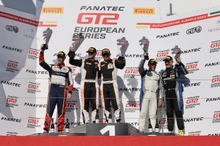 Poodum, #911 Ebimotors ITA Porsche GT2 RS CS Leonardo Gorini ITA Am, #16 True Racing AUT KTM X-Bow GT2 Klaus Angerhofer AUT Sehdi Sarmini AUT Am  and gt2-87, #87 Akkodis ASP FRA Mercedes-AMG GT2 Jean Luc Beaubelique FRA Christophe Bourret FRA Am, Race 1
 | &copy; SRO / JEP