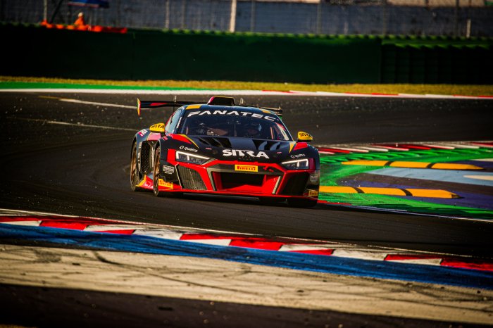 PK Carsport and LP Racing Audis head first practice at Misano